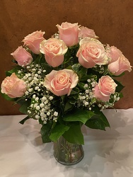 1DZ PINK ROSES ARRANGED from Redwood Florist in New Brunswick, NJ