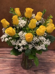 YELLOW ROSES ARRANGED 