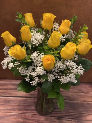 YELLOW ROSES ARRANGED  from Redwood Florist in New Brunswick, NJ