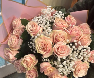 PINK ROSES WRAPPED  from Redwood Florist in New Brunswick, NJ