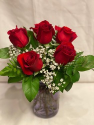 1/2 DZ. ASSORTED ROSES IN VASE from Redwood Florist in New Brunswick, NJ