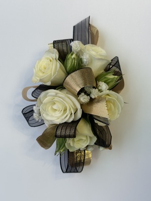 WRIST CORSAGE WITH ROSES from Redwood Florist in New Brunswick, NJ