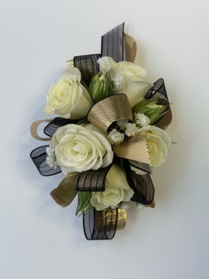 WRIST CORSAGE WITH ROSES from Redwood Florist in New Brunswick, NJ