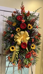 STANDING SPRAY WITH MIXED COLORS  from Redwood Florist in New Brunswick, NJ