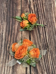 WRIST CORSAGE & BOUTONNIERE - ROSES from Redwood Florist in New Brunswick, NJ