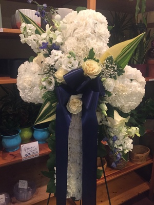 FLORAL CROSS WHITE  from Redwood Florist in New Brunswick, NJ
