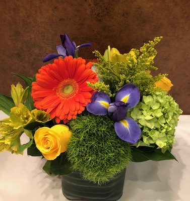 4X4 RIBBED CUBE BRIGHT MIX  from Redwood Florist in New Brunswick, NJ