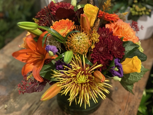 FALL CYLINDER VASE  from Redwood Florist in New Brunswick, NJ