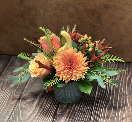 AUTUMN FLOWERS AND FOLIAGE ARRANGEMENT from Redwood Florist in New Brunswick, NJ