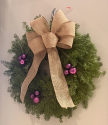 10" BALSAM WREATH WITH BURLAP BOW  from Redwood Florist in New Brunswick, NJ