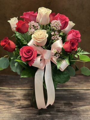 1DZ. VALENTINE MIX OF ROSES  from Redwood Florist in New Brunswick, NJ