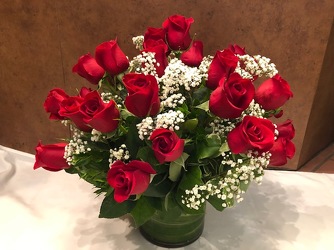 2DZ RED ROSES IN A VASE from Redwood Florist in New Brunswick, NJ