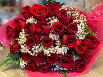RED ROSES WRAPPED 