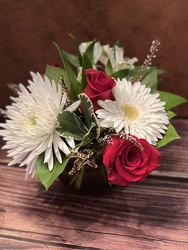 RED & WHITE ARRANGEMENT from Redwood Florist in New Brunswick, NJ