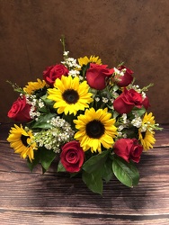 ROSES & SUNFLOWERS ARRANGED from Redwood Florist in New Brunswick, NJ