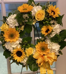 SUNFLOWER WREATH from Redwood Florist in New Brunswick, NJ