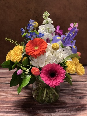 COLORFUL  COMPACT VASE from Redwood Florist in New Brunswick, NJ